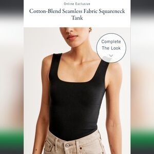 Abercrombie & Fitch Cotton-Blend Seamless Fabric Squareneck Tank